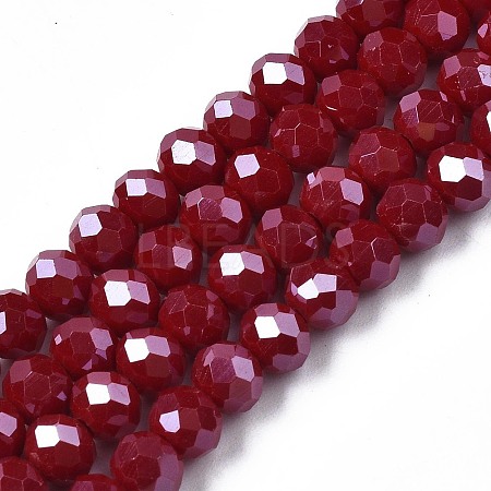 Electroplate Glass Beads Strands EGLA-A034-P1mm-A13-1