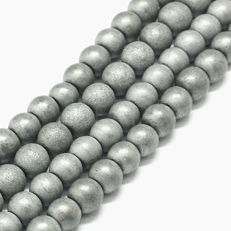 Non-magnetic Synthetic Hematite Beads Strands G-K015-10mm-02F-1