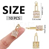 5Pcs Brass Micro Pave Clear Cubic Zirconia Pendants ZIRC-SZ0003-24-7