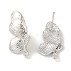Brass Micro Pave Cubic Zirconia Studs Earring Findings LS-KK-K371-16P-2