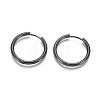 304 Stainless Steel Huggie Hoop Earrings EJEW-F111B-25mm-B-1