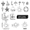 72Pcs 12 Style Beach Theme Tibetan Style Alloy Pendants FIND-SC0003-10-2