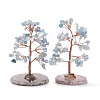 Natural Aquamarine Chips & Agate Pedestal Display Decorations DJEW-A001-04H-1