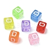 Spray Painted Transparent Acrylic Beads MACR-K365-07D-1