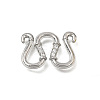 Brass Micro Pave Clear Cubic Zirconia M-Hook Clasps KK-CBA0DF0-15P-1