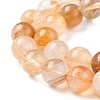 Natural Yellow Hematoid Quartz/Golden Healer Quartz Beads Strands G-M369-04A-2