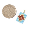 Beaded Rectangle Charms PALLOY-MZ01149-2