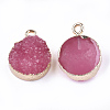 Electroplate Druzy Resin Pendants X-RESI-S366-02E-2