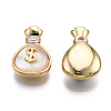 Brass Micro Pave Clear Cubic Zirconia Charms KK-S356-419-NF-3