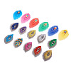 32Pcs 16 Style Peacock Feathers Polyester Embroidery Cloth Self Adhesive Patches DIY-PJ0001-26-2
