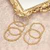 5Pcs Round Brass Beaded Stretch Bracelets for Women BJEW-SW00151-3