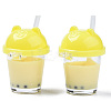 Imitation Bubble Tea Resin Pendants RESI-S401-01G-1