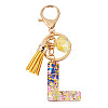Alloy Resin Polygon Keychains KEYC-TADJ0002-03G-L-1
