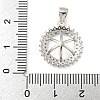 925 Sterling Silver Micro Pave Clear Cubic Zirconia Open Back Bezel Pendant Cabochon Settings STER-B005-10P-3