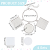 4Pcs Alloy Sublimation Blank Square & Flat Round Charms Bracelets BJEW-PH01797-2