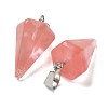 Cherry Quartz Glass Pendants G-B127-13P-06-2