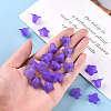 Purple Frosted Transparent Acrylic Flower Beads X-PLF018-15-6