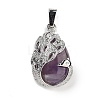 Natural Amethyst Teardrop Pendants G-G112-03P-13-1
