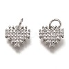 Brass Micro Pave Clear Cubic Zirconia Charms ZIRC-B002-61-2