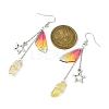 3 Pairs 3 Colors Dyed Natural Quartz Crystal Dangle Earrings EJEW-TA00380-3