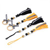 Crafans 4Pcs 2 Style Senior Year Theme Woolen Yarn Tassels Pendant Decorations HJEW-CF0001-18-8