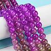 Spray Painted Crackle Glass Beads Strands DGLA-C002-8mm-04-2