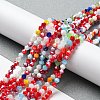 Opaque Solid Color Electroplate Glass Beads Strands EGLA-A039-P4mm-A16-4