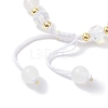 Flower Glass & Acrylic Braided Bead Adjustable Bracelets for Women BJEW-JB10445-4