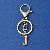 304 Stainless Steel Initial Letter Charm Keychains KEYC-YW00005-10-1
