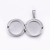 Tarnish Resistant 304 Stainless Steel Locket Pendants STAS-O103-30P-2