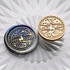 Golden Plated Brass Wax Sealing Stamp Head KK-K363-01G-06-1