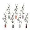 7Pcs Chakra Natural & Synthetic Gemstone Chip & Glass Bottle Pendant Decorations HJEW-JM04167-2