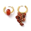 Natural Mixed Stone Bead Asymmetrical Earrings EJEW-JE04353-2