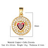 Brass Micro Pave Cubic Zirconia Pendants ZIRC-OY001-02G-2