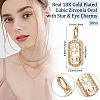 10Pcs Brass Micro Pave Clear Cubic Zirconia Charms ZIRC-BBC0001-25-2