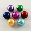 ABS Plastic Imitation Pearl Faceted Round Beads MACR-S251-M-1