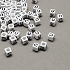 Large Hole Acrylic Letter European Beads SACR-Q103-7mm-01U-1