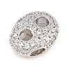 Brass Micro Pave Clear Cubic Zirconia Beads CU-CBAF1EE-01P-2