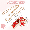 1Pc Iron Rhinestone Whistle Pendant Popcorn Chain Necklaces for Women NJEW-DR0001-03D-2
