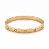 304 Stainless Steel Flat with Heart Pattern Bangle BJEW-F430-01-3