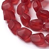 Transparent Frosted Glass Beads Strands FGLA-S001-02H-3