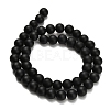 Natural Black Onyx(Dyed & Heated) Beads Strands G-Z024-01B-01-3