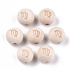 Unfinished Natural Wood European Beads WOOD-S045-142A-06-1