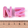 UV Plating Opaque Acrylic Beads PACR-ZX018-04N-3