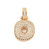 Brass Micro Pave Clear Cubic Zirconia Pendants KK-B099-01G-O-1