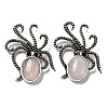 Natural Rose Quartz Octopus Brooch G-Z050-01G-1