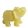 Natural Lemon Jade Carved Healing Elephant Figurines ELEP-PW0001-54F-1