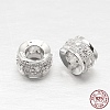 925 Sterling Silver Cubic Zirconia European Beads STER-O024-01-1