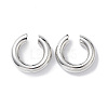 Rack Plating Brass Ring Cuff Earrings for Women EJEW-H135-01P-01-1