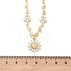 Brass Pave Cubic Zirconia Flower Pendant Necklaces NJEW-C121-04C-G-5